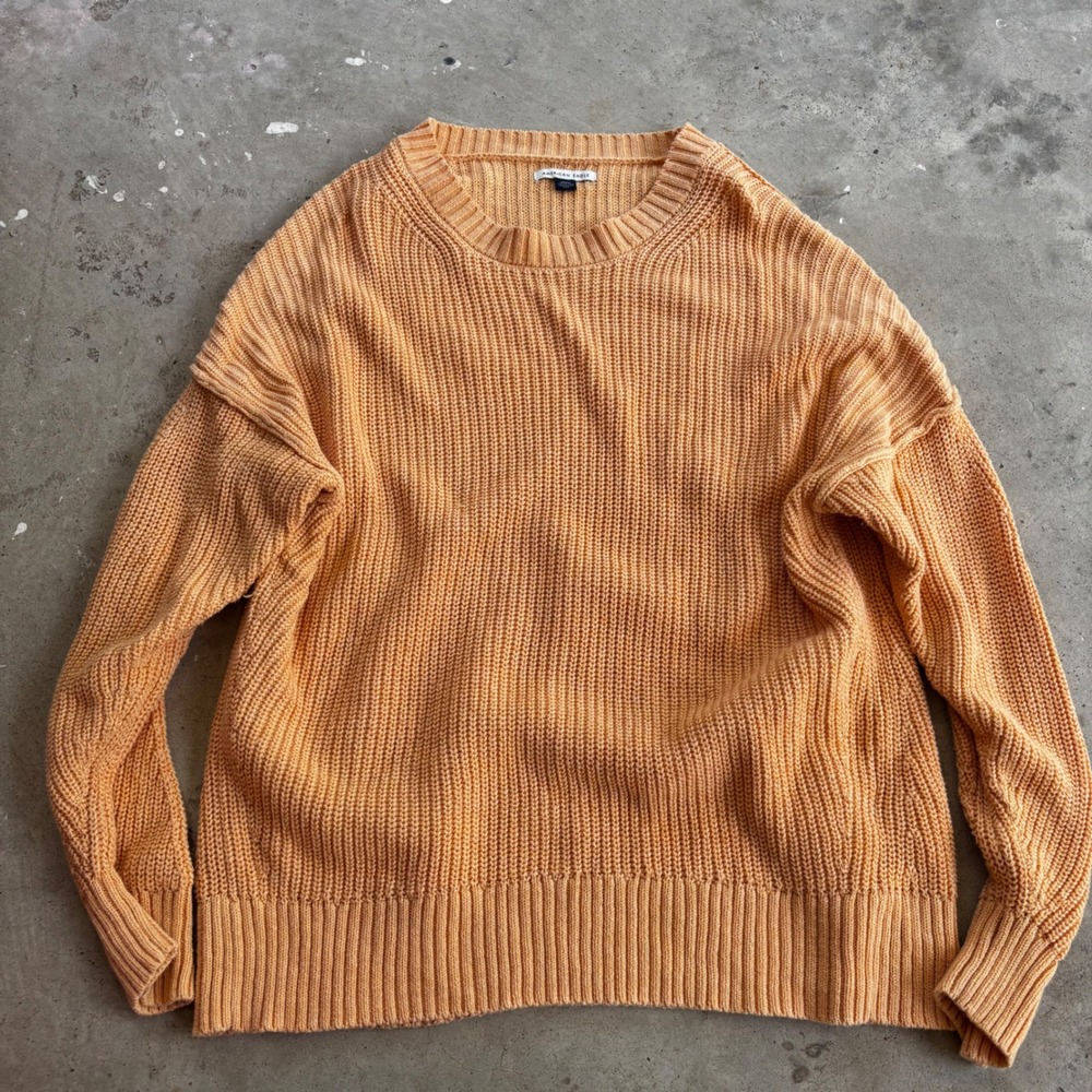 American Eagle Knit Sweater Womens Medium Long Sleeve Crew Neck Casual Comfy‎